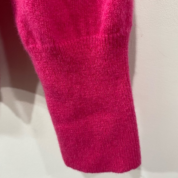 Vintage David Brown Wool Quarter Buttoned Mock Neck in Pink Oversized size S - Picture 4 of 11